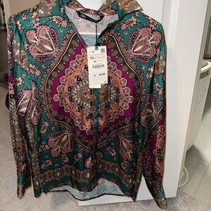 Zara Multicolor Paisley Shirt